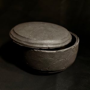 Dark Clay Rustic Lidded Jar open
