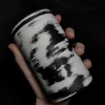 Tall cup Smudged effect black and white B