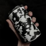 Tall cup Smudged effect black and white C